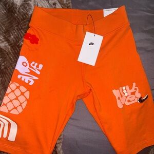 Nike Orange tight fit shorts